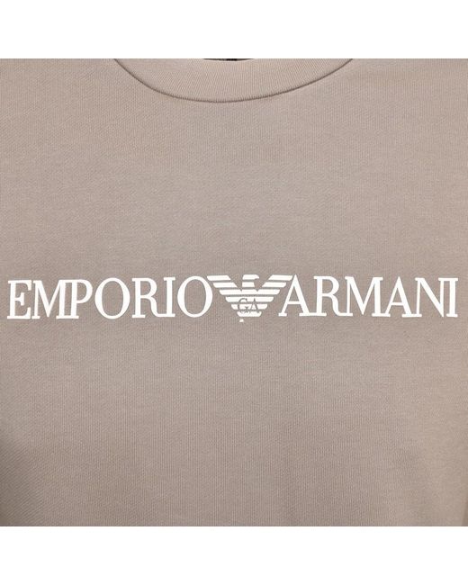 Armani Gray Emporio Crew Neck Logo Sweatshirt for men