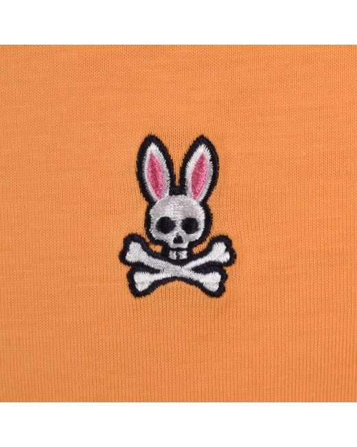 Psycho Bunny Orange Classic Crew Neck T Shirt for men