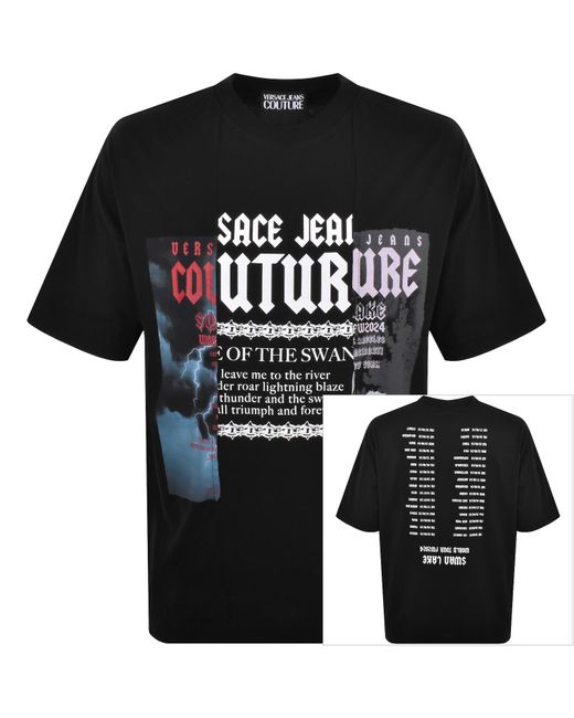 Versace Jeans Black Couture Logo T Shirt for men