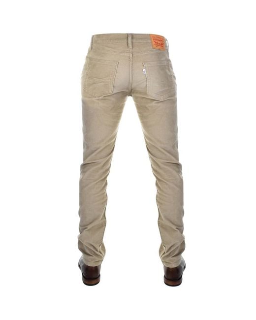 Levi's Natural 511 Slim Fit Corduroy Trousers Beige for men