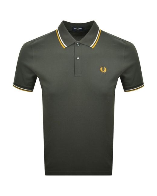 Fred Perry Green Twin Tipped Polo T Shirt for men