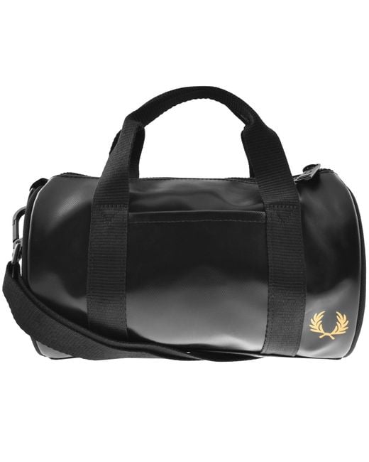 Fred Perry Black Mini Barrel Bag for men