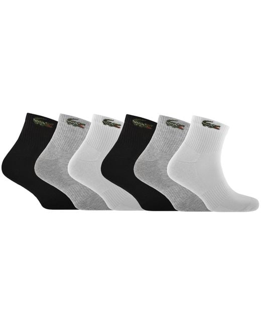 Lacoste Black 6 Pack Ankle Socks for men