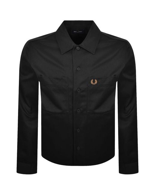 Fred Perry Black Twill Overshirt for men