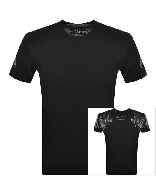 Alpha Industries Black Dragon Logo T Shirt for men