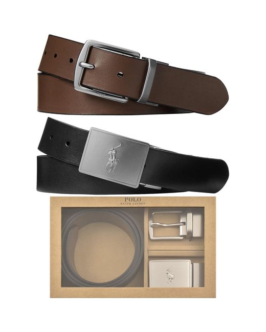 Ralph Lauren Brown Gift Belt Set for men