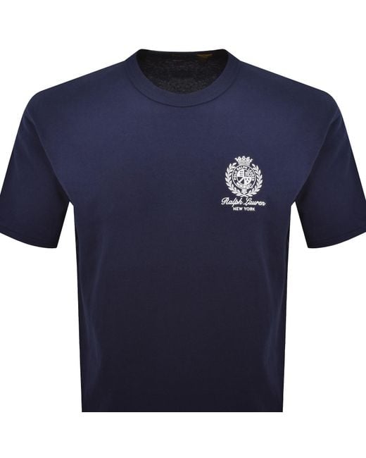Ralph Lauren Blue Logo T Shirt Newport for men