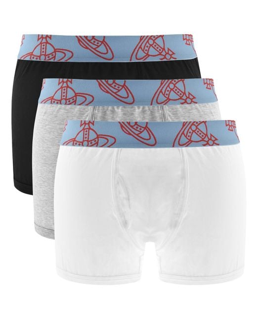 Vivienne Westwood Blue 3 Pack Boxer Trunks for men