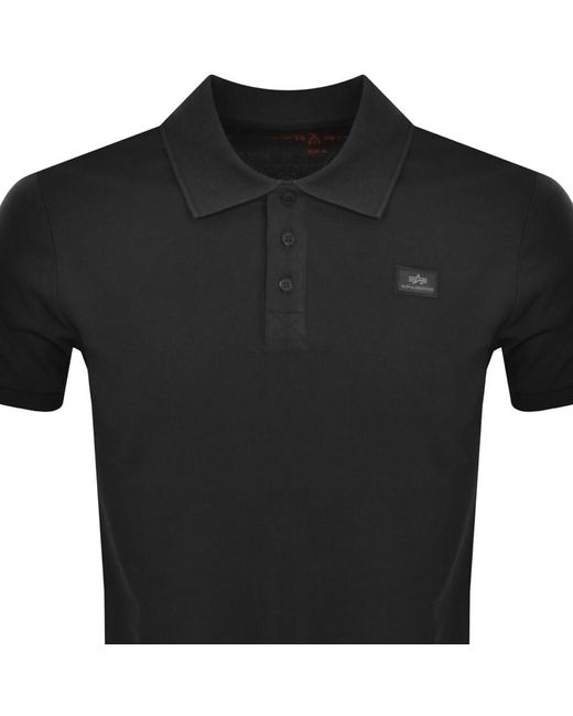 Alpha Industries Black X Fit Polo T Shirt for men