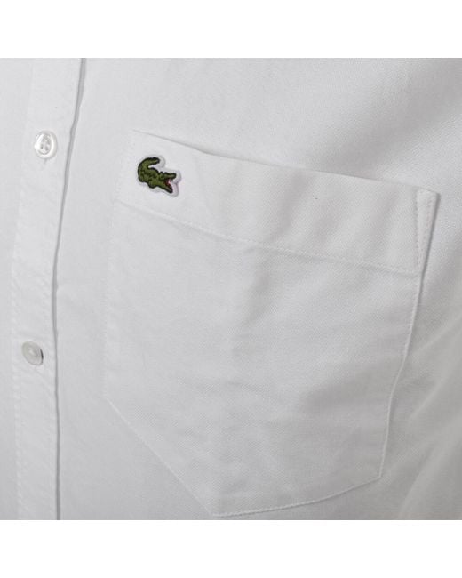 Lacoste White Short Sleeved Shirt for men