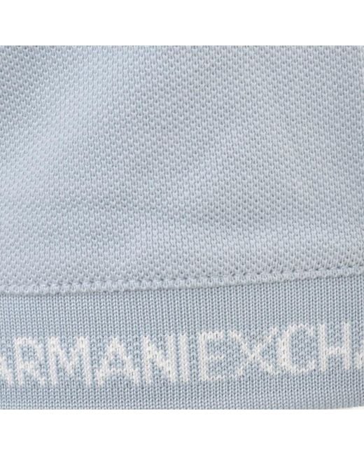 Armani Exchange Blue Quarter Zip Polo T Shirt for men