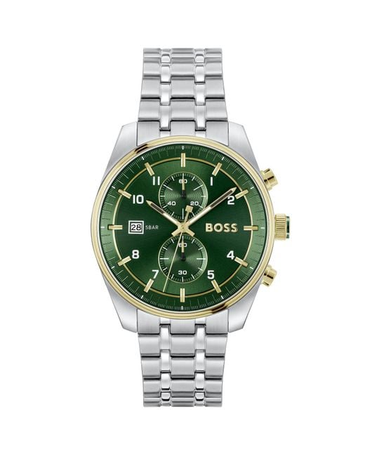 BOSS BUSINESS Green Boss Skytraveller Watch for men