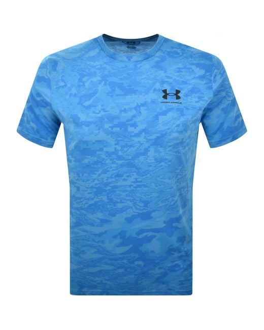 Under Armour Blue Camo Short Sleeve T Shirt for men