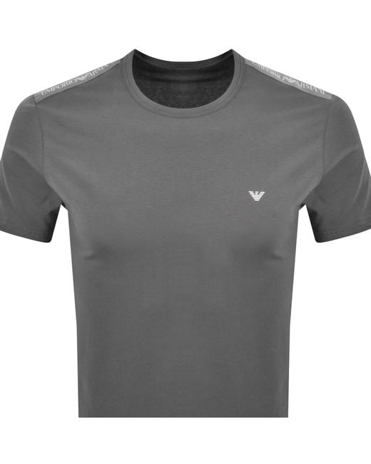 Armani Gray Emporio Lounge Logo T Shirt for men