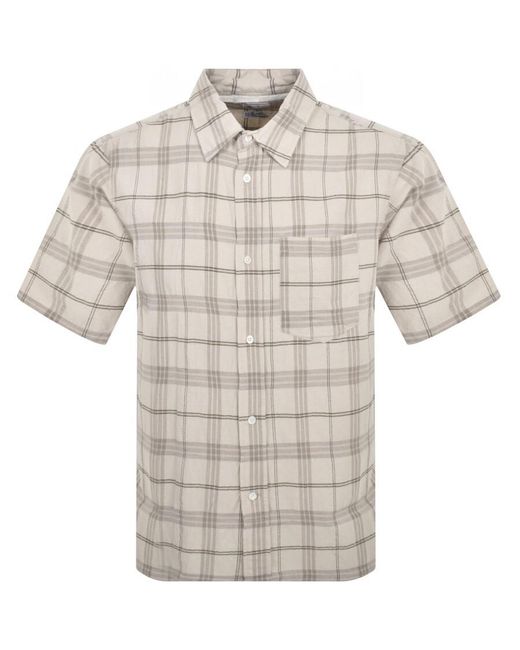 Norse Projects Natural Ivan Textured Check Shirt for men