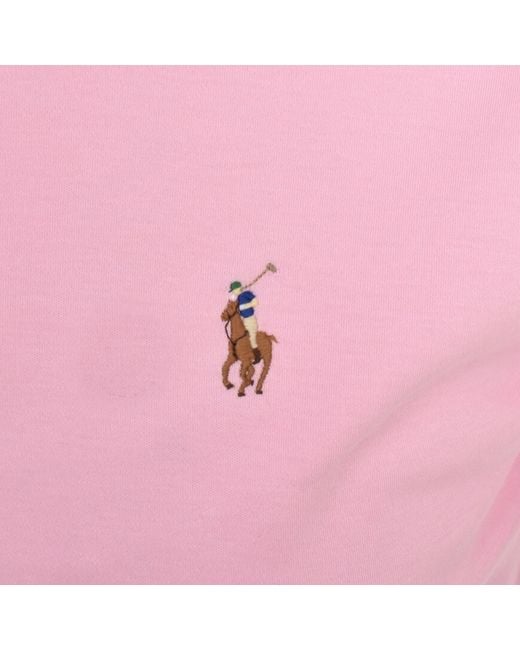 Ralph Lauren Pink Custom Slim Fit Polo T Shirt for men