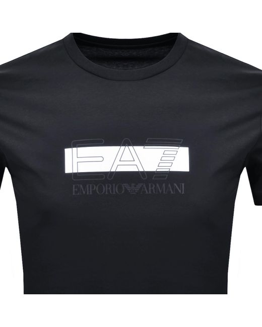 EA7 Black Emporio Armani Logo T Shirt for men