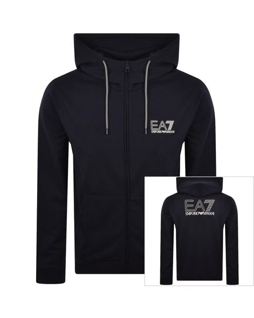 EA7 Blue Emporio Armani Full Zip Hoodie for men