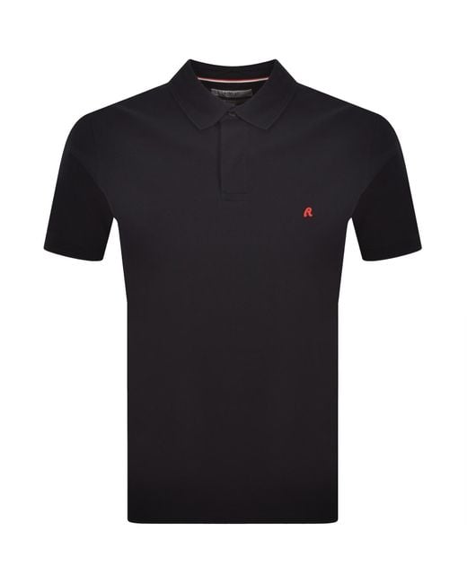 Replay Black Short Sleeved Polo T Shirt for men