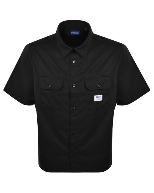 HUGO Black Short Sleeve Ekyno Shirt for men