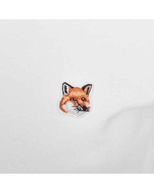 Maison Kitsuné White Fox Head Polo T Shirt for men