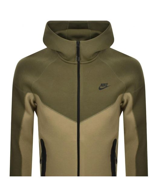 Nike Green Sportswear Tech Full Zip Hoodie for men