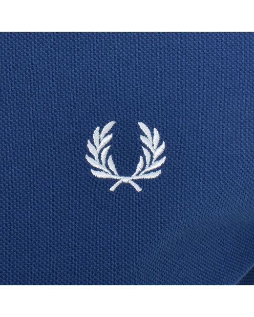 Fred Perry Blue Twin Tipped Polo T Shirt for men