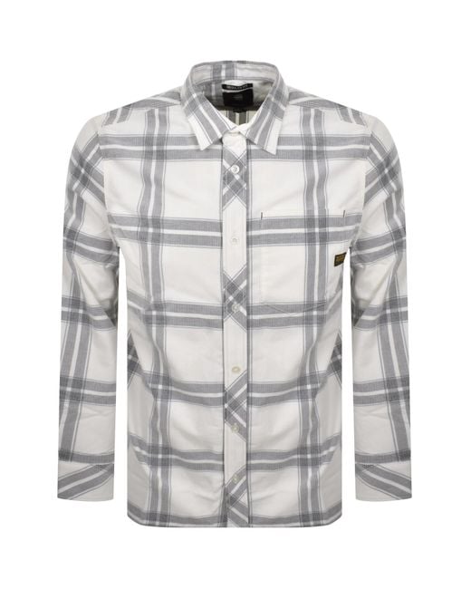 G-Star Gray G-Star Corduroy Check Shirt Off for men