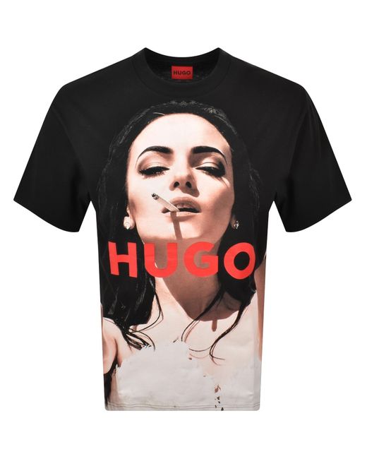 HUGO Duwedie T Shirt in Black for Men | Lyst