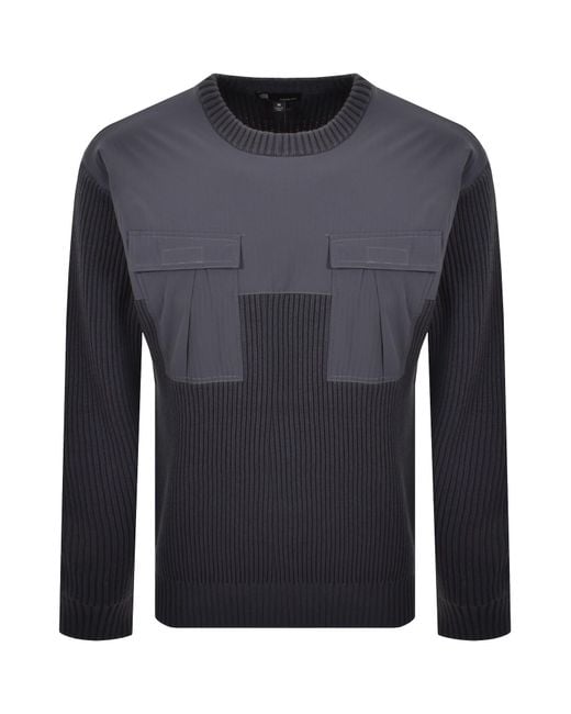 G-Star Blue G-Star Woven Mix Knit Jumper for men