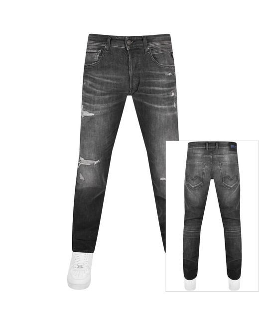 Replay Gray Grover Straight Jeans for men