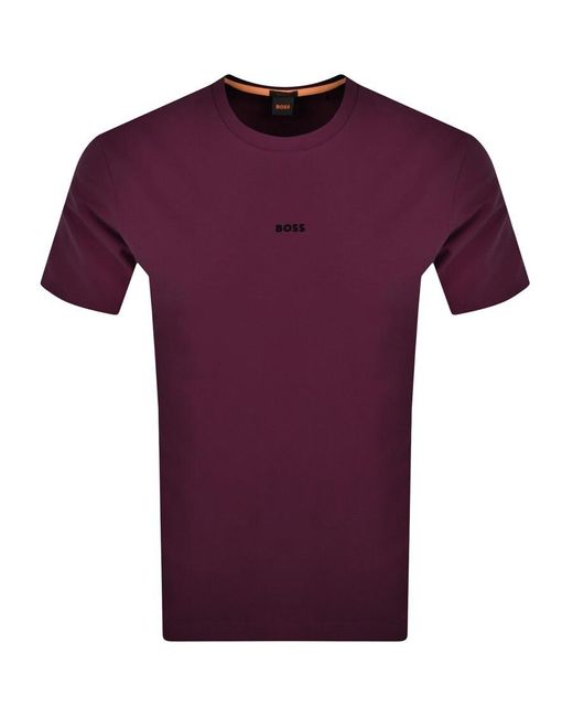 Boss Purple Boss Tchup Logo T Shirt for men
