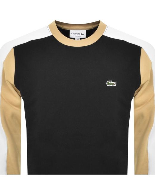Lacoste Black Panel Crew Neck Sweatshirt for men
