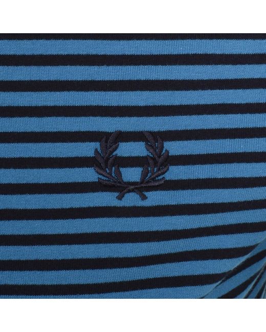 Fred Perry Blue Fine Stripe T Shirt for men