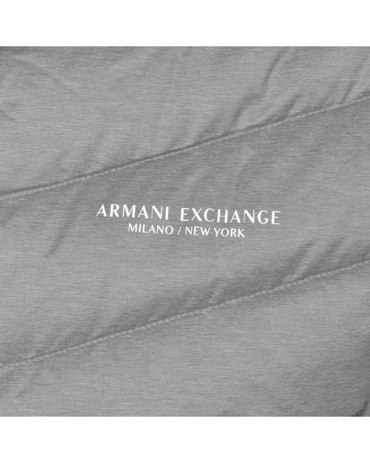 armani exchange hooded down jacket grey