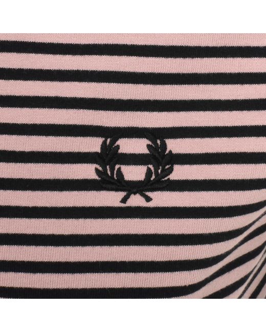 Fred Perry Red Fine Stripe T Shirt for men