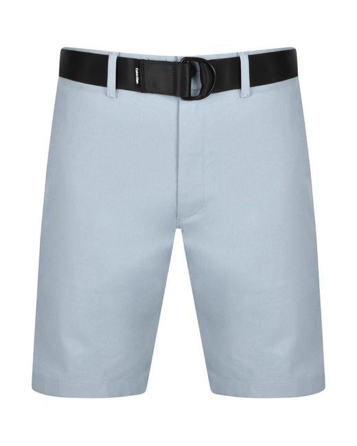 Calvin Klein Blue Modern Twill Slim Fit Shorts for men