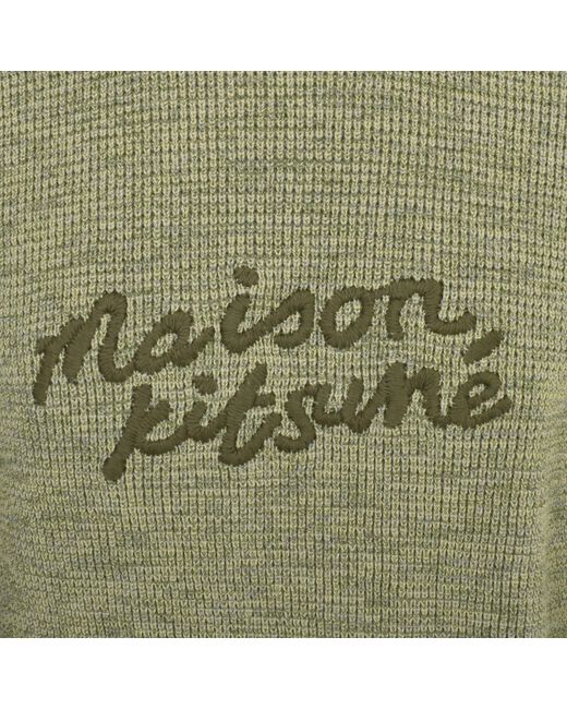 Maison Kitsuné Green Handwriting Knit Jumper for men