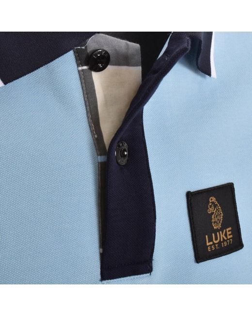 Luke 1977 Blue Saddleworth Polo T Shirt for men