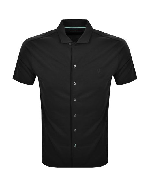 Psycho Bunny Black Bryan Camp Collar Shirt for men