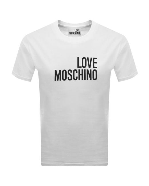 Moschino Gray Graphic T Shirt for men