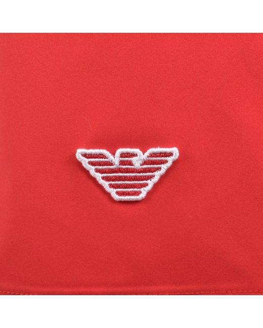 Armani Red Emporio Boxer Swim Shorts for men
