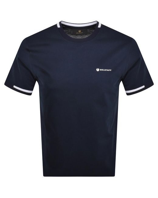 Belstaff Blue Short Sleeve Logo T Shirt for men
