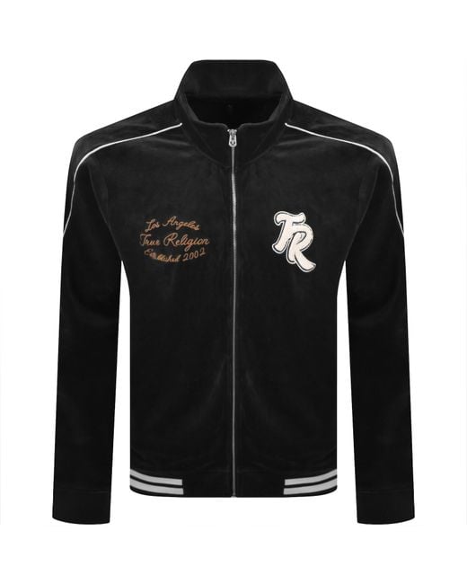 True Religion Black Velour Track Jacket for men