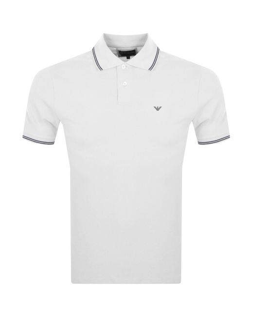Armani White Emporio Short Sleeved Polo T Shirt for men
