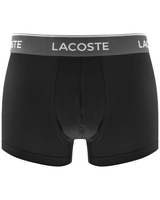 Lacoste Black Underwear Triple Pack Trunks for men