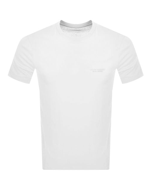 ARMANI EXCHANGE White Small Logo T Shirt for men