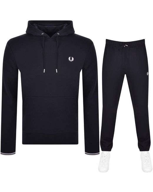 Fred Perry Blue Hooded Tracksuit for men