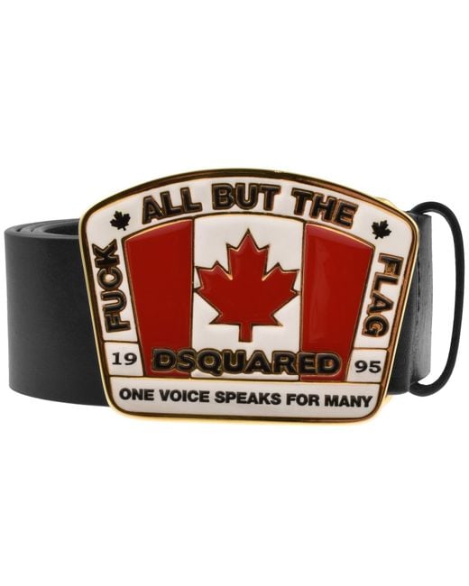 DSquared² Red Plaque Belt for men