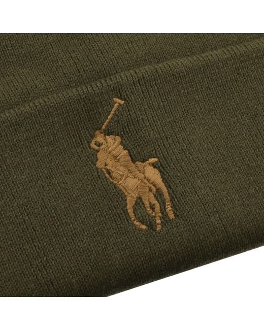 Ralph Lauren Green Beanie Hat for men